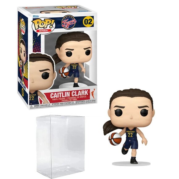 Caitlin Clark #02 Funko POP! Basketball WNBA: Indiana Fever with Protector Case - Picture 1 of 3